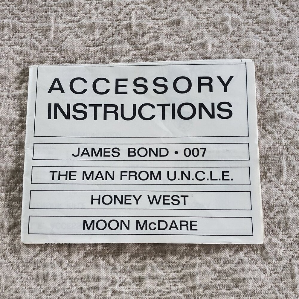 1966 AC Gilbert Accessory Instructions James Bond Man From UNCLE Honey West Moon
